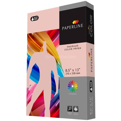 [82196] Papel Bond Tamaño Carta Rosa Pastel Paperline 8.5'' x 11" 20 lb con 500 Hojas 