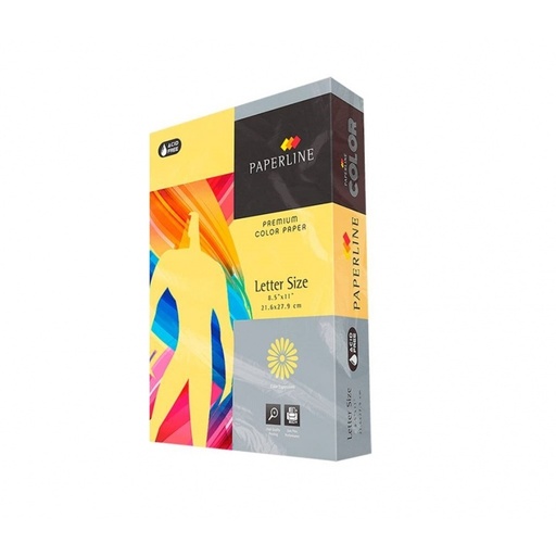 [82195] Papel Bond Tamaño Carta Amarillo Pastel Paperline 8.5'' x 11" 20 lb con 500 Hojas 