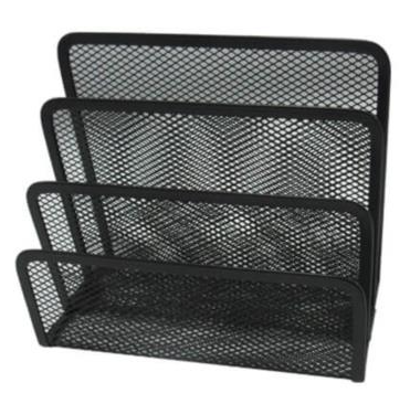 [14286] Organizador para Escritorio 3 Div Escalonado Malla Negro Nextep