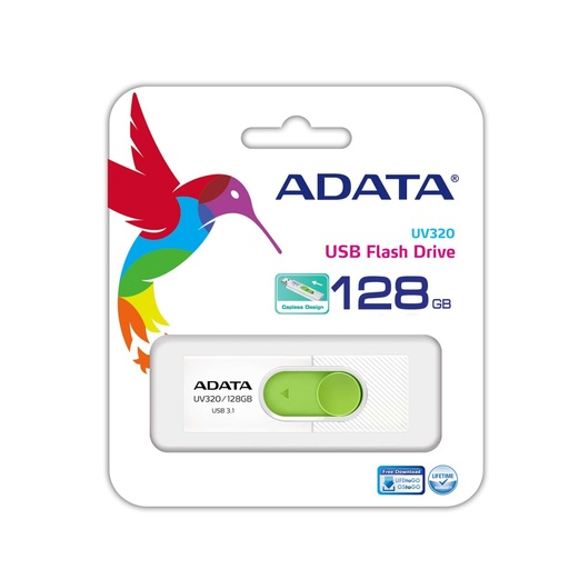 [35803] Memoria USB 3.1 de 128 GB UV320 Adata Color Blanco-Verde