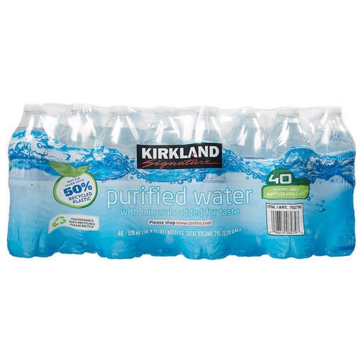 [50153] Botella de Agua 500 mL con 40 Kirkland Signature