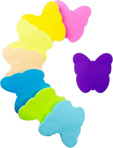 [13538] Nota Adhesiva 3x3 en Forma de Mariposa 8 Colores con 70 Hojas