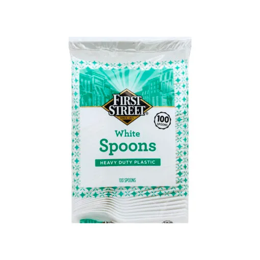 [50295] Cucharas de Plastico Blanco First Street con 100