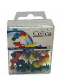 [10748] Chincheta Push Pin Color Surtido con 50 Celica