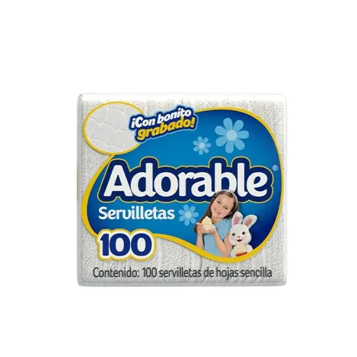 [50463] Servilleta Blanca Adorable con 100 