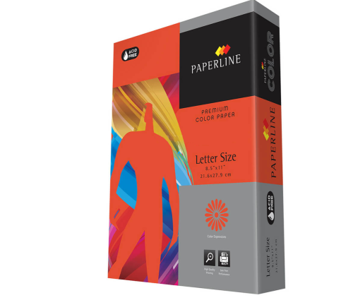 [81475] Papel Bond Tamaño Carta Rojo Paperline 8.5'' x 11" 80 gr con 500 Hojas  