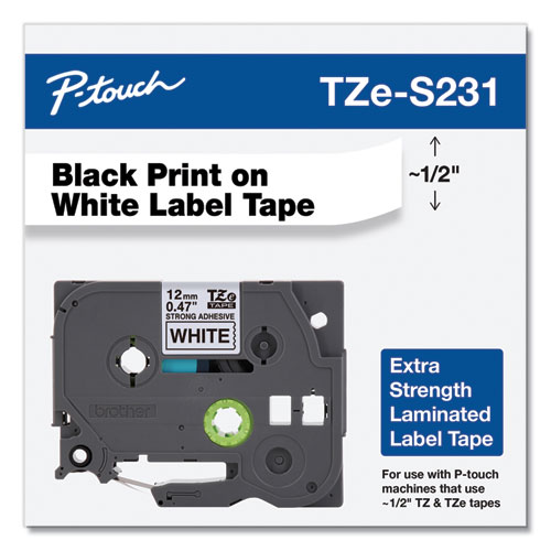 Cinta Etiquetadora Brother 1/2" Negro/Blanco P-Touch Extra 