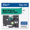 Cinta Etiquetadora Brother 3/4" Negro/Verde P-Touch TZE741 
