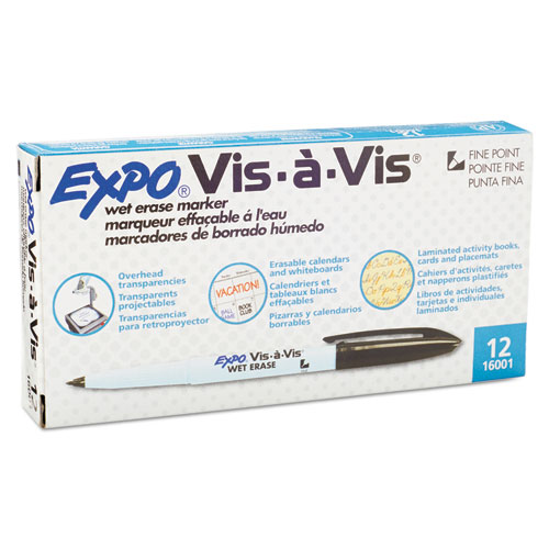 Marcador P/Acetato Expo Vis-A-Vis P.F. Negro C/12