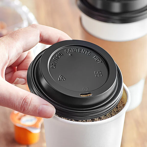 Tapa Para Vaso De Cafe 10-24 Oz Negra C/100 Choice