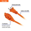 Extension Elect. 2 Mts De Uso Rudo Cal 16 Volteck