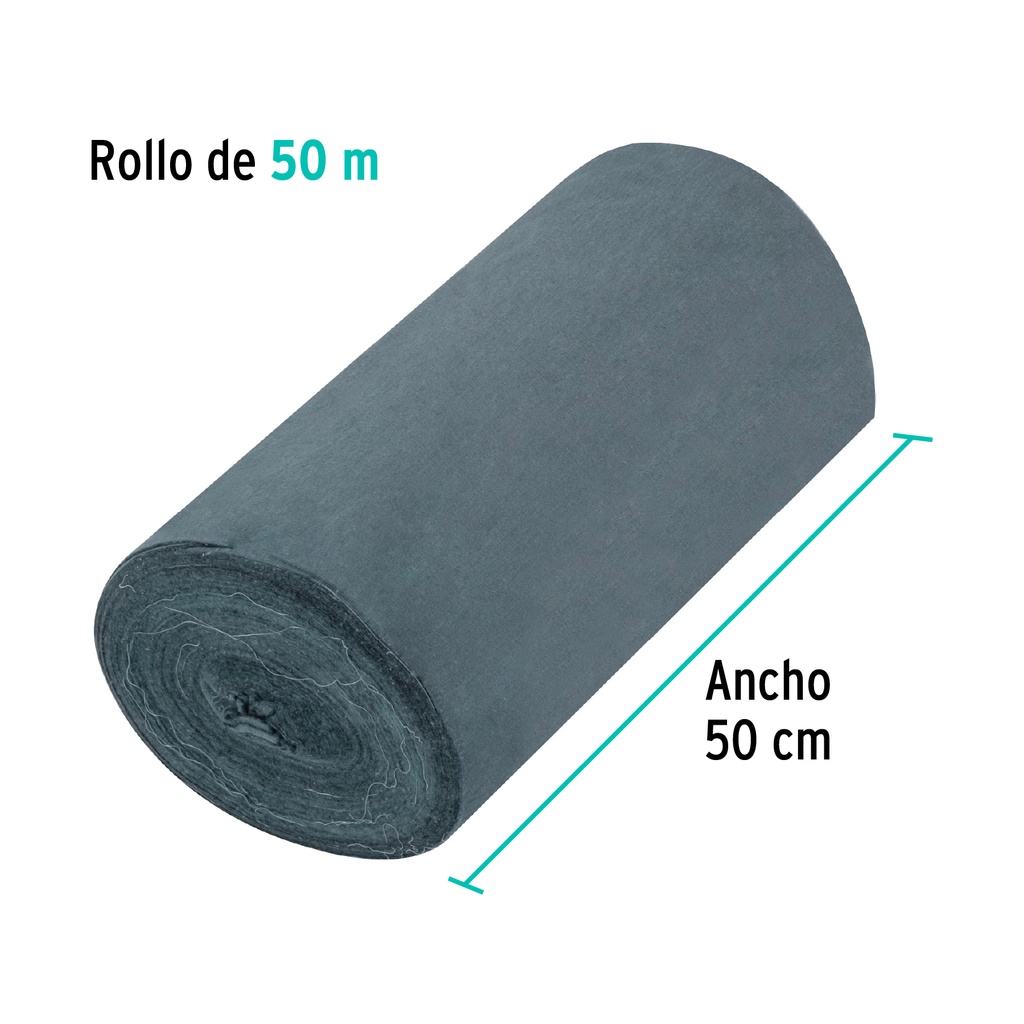 Franela Sin Aceite Por Rollo Gris C/50 Mts Klintek