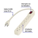 Regleta P/Conexion D/6 Tomas 20cm Blanco Volteck