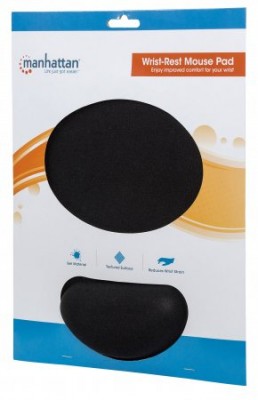 Tapete P/Mouse C/Descansamuneca Gel Manhattan Negro
