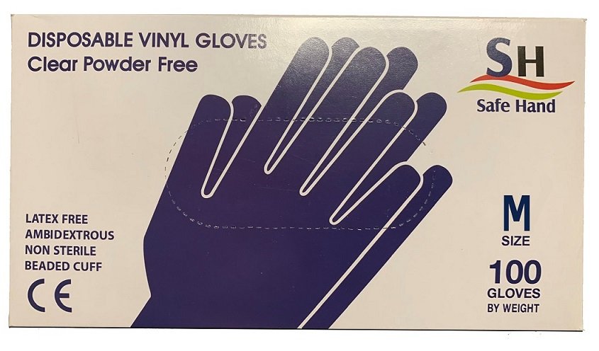 Guante Vinyl Transp. "L" Sin Polvo C/100 Safehand