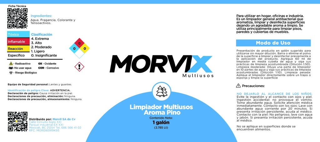 Multiusos 5 Lts Aceite De Pino Morvix