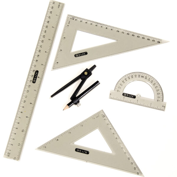 Juego De Geometria C/Compas 5 Pzas Bazic