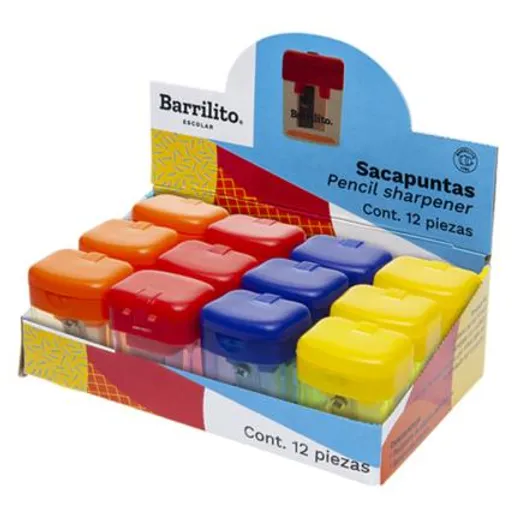 Sacapuntas De Plastico 1 Orificio C/ Deposito Barrilito