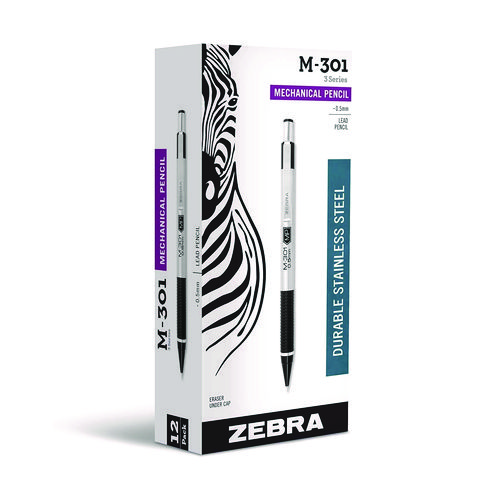 Lapicero 0.5Mm Zebra M-301 Negro/Cromo