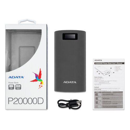 Powerbank 20000Mah, Gris Adata AP20000D 
