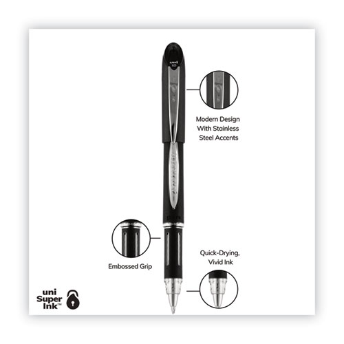 Pluma Uniball Jetstream Roller Ball P.G. 1 Mm Negro*Hasta Ag