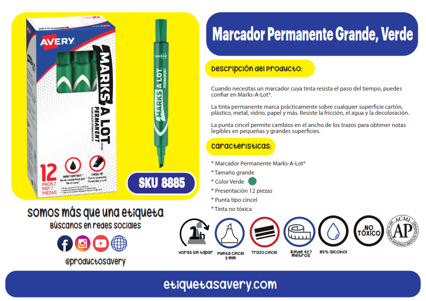 Marcador Permanente Marks-Alot Verde