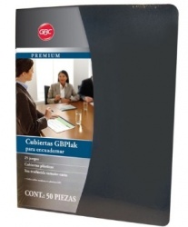 Pasta para Engargolar Tamaño Carta Liso Negro con 50 GBC