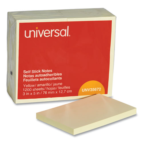 Nota Adhesiva 3 x 5 Amarillo con 100 Hojas Universal