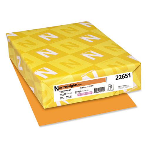 Papel Bond Tamaño Carta Naranja Cosmic (Vibrante) Astrobright 8.5'' x 11"  89 g/m² 24 lb con 500 Hojas 