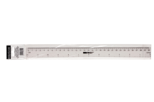 Regla de Plastico 30 cm Transparente Vinci