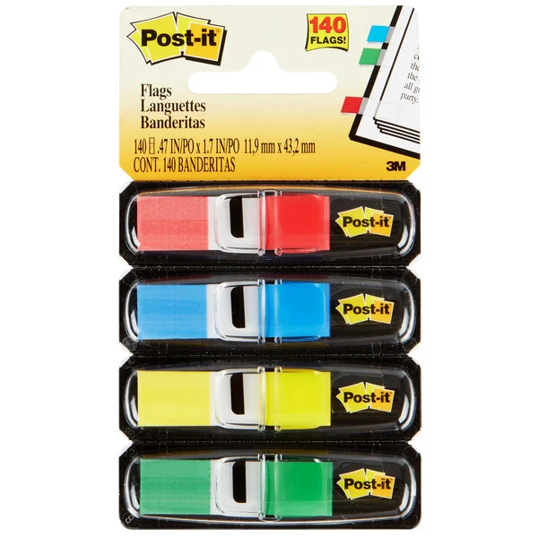 Banderitas Mini Post-It #683-4AB Adhesivas con 4 Blocks de Colores Neon con 35 por Color
