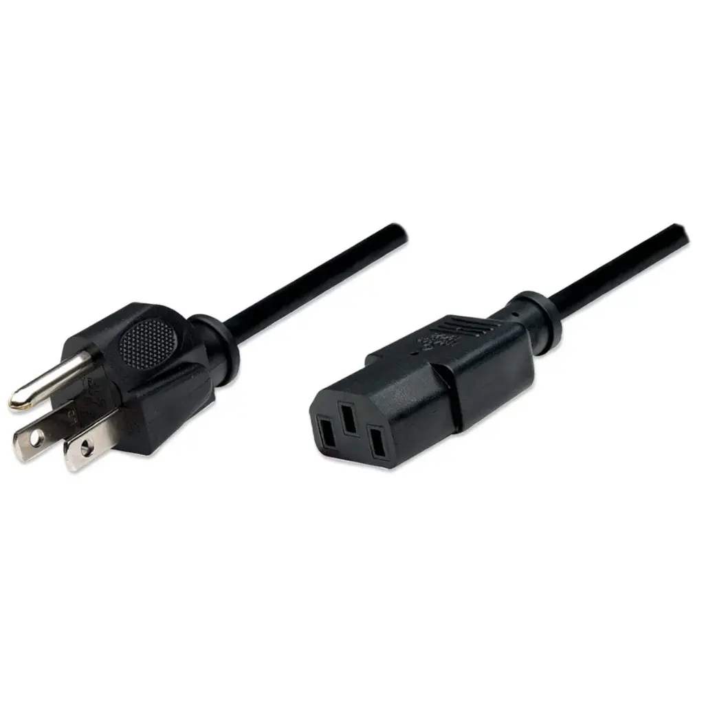 Cable de Corriente 10A/250V 18Awg 1.8 M Negro Manhattan