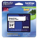 Cinta Etiquetadora Brother 3/4" Negro/Blanco P-Touch TZE241