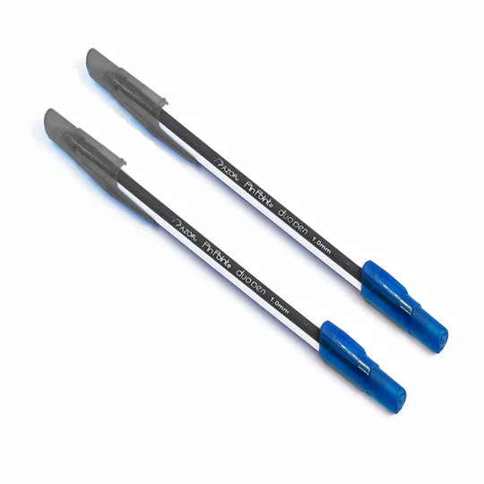 Pluma Azor Pin Point Duo Punta Mediana 1.0 mm Negro/Azul