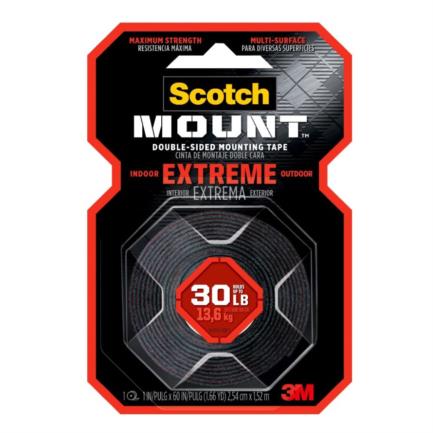 Cinta Adhesiva Doble Lado Extrema Resistencia Rojo 1" x 1.66 yd (1.52 m) Scotch