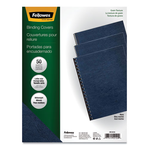 Pasta para Engaragolar Carton Tamaño Carta Azul Oscuro con 50 Fellowes