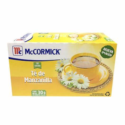 Te de Manzanilla en Sobre McCormick con 25