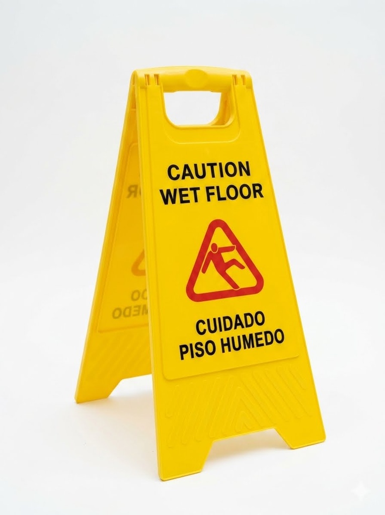 Señalamiento de Piso Mojado Amarillo (Caution Wet Floor) 