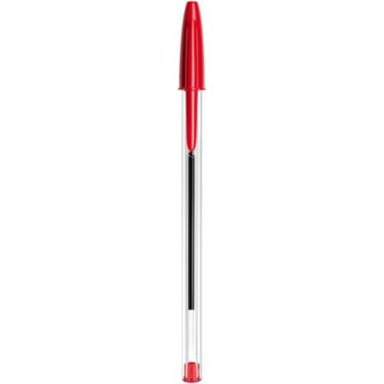 Pluma Bic Cristal Clasica Punta Mediana 1.0 mm Rojo