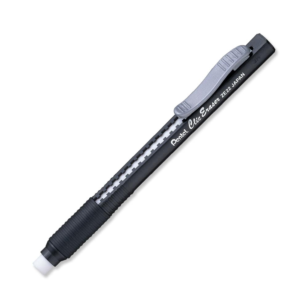 Portaborrador Tipo Lapiz Clic Eraser Pentel Negro