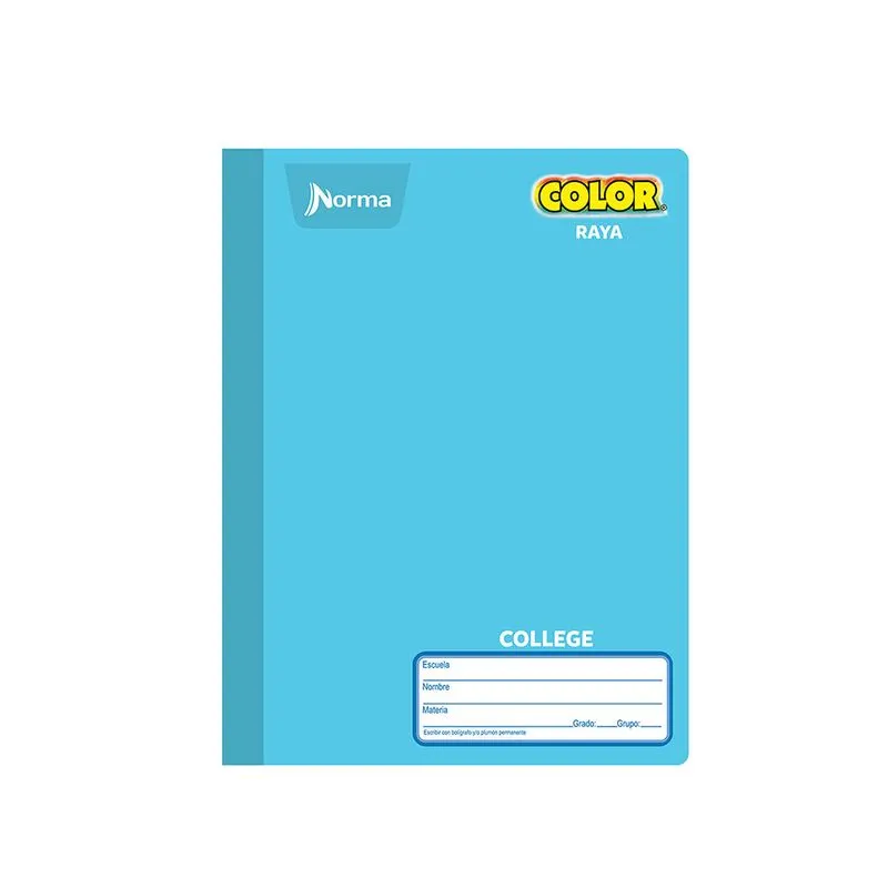 Cuaderno Cosido College Raya Norma con 100 Hojas