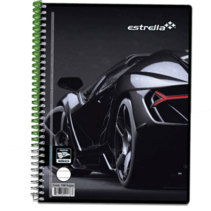 Cuaderno Espiral Frances Raya Estrella con 100 Hojas