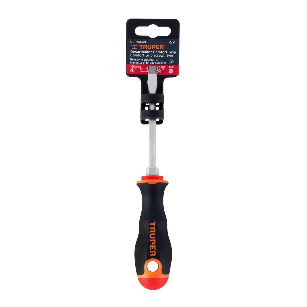 Desarmador Plano Dr 1/4 X 4B Truper