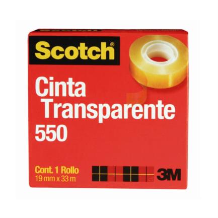 Cinta Adhesiva Transparente 3/4'' x 1296'' (33 m) Scotch #550