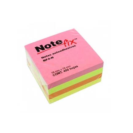 Nota Adhesiva 3 x 3 Neon con 400 Hojas Note Fix