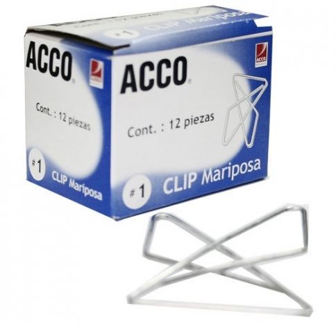 Clip Mariposa No.1 Grande con 12 Acco