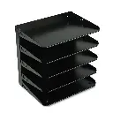 Papelera de Escritorio 5 Divisiones Horizontal de Metal Negro                                          