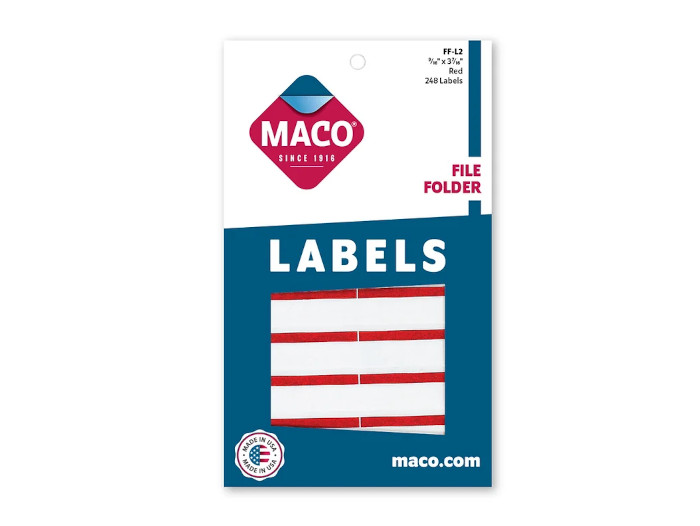 Etiqueta Para Folder Rojo MFF-L2 con 248 Maco