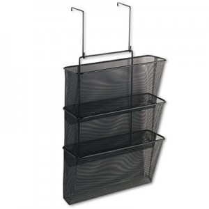 Papelera de Pared 3 Div T/Carta Cascada Metalica Negra Fellowes