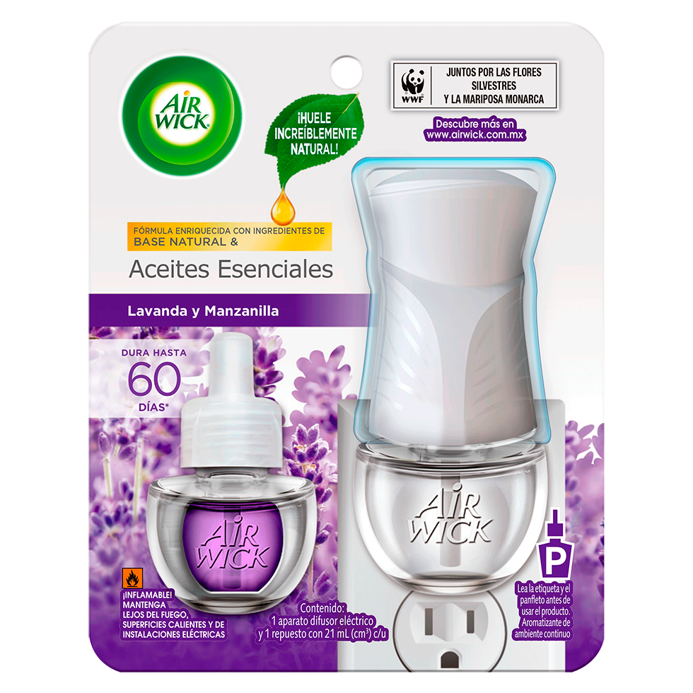 Aromatizante Air Wick Difusor Electrico y Repuesto Lavanda